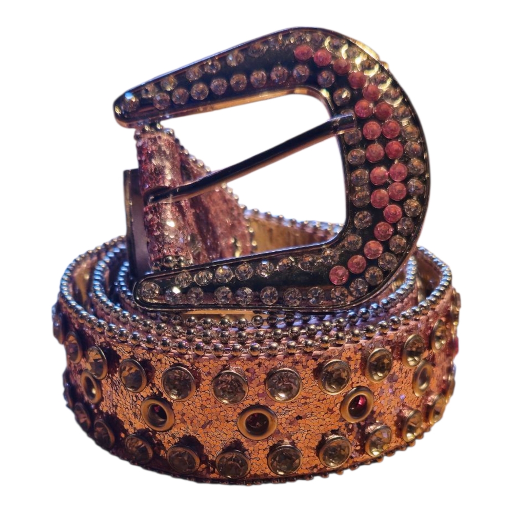 Sparkling Pink and Gold Women's Belt